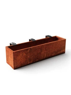 Veradek Metallic Series Corten Steel Railing Planters -Outdoor Garden Care 8611611 05v