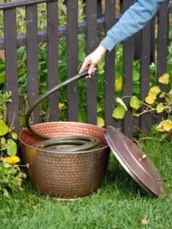 Hammered Copper Hose Pot With Lid 13 Hammered Copper Hose Pot With Lid -Outdoor Garden Care 8613311 0012